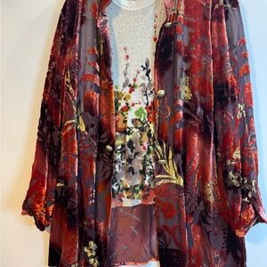 Due Per Due Velvet Kimono Cardigan